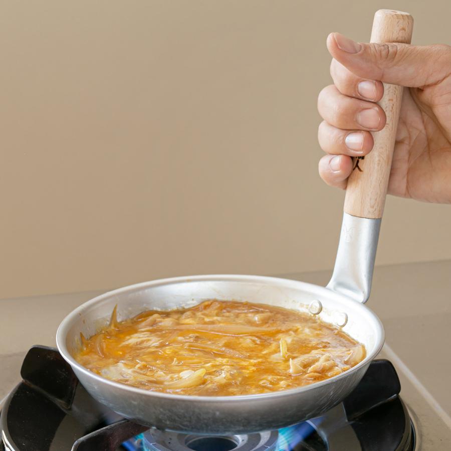 親子鍋 17cm ガス火専用 和の職人 （ 日本製 浅型 片手鍋 アルミ ガス