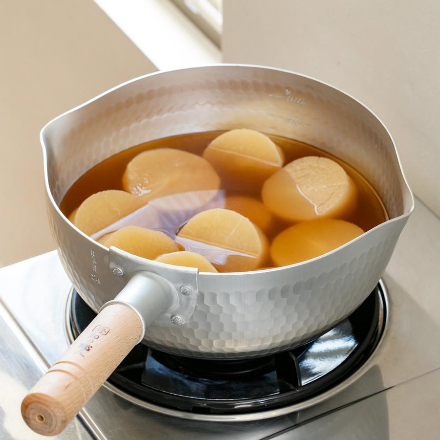 雪平鍋 24cm 深型 ガス火専用 和の職人 （ 行平鍋 日本製 ガス火 直火