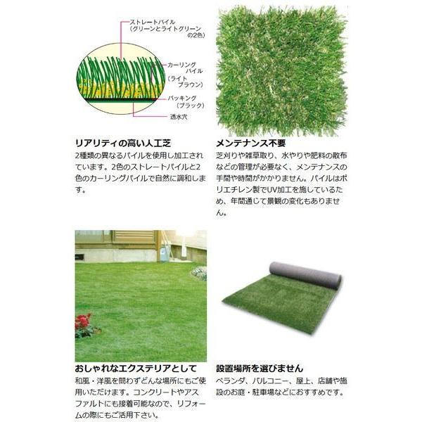 （法人限定） 人工芝 屋外用シート リアリーターフ 1m幅×10m巻 パイル長2cm （ マット ロール リアルタイプ ）の画像