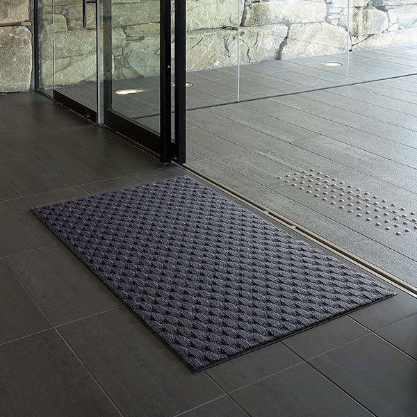 玄関マット 屋内 業務用 150×255cm ダブルウェーブ 吸水 オフィス サイズオーダー （ コンドル 山崎産業 玄関 マット 屋内用 吸水マット 【フロアマット】 ）