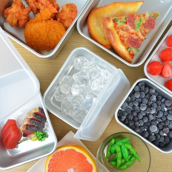 保存容器 アルミ保存容器 深型 小 1L 蓋付き （ アルミ製 冷凍OK