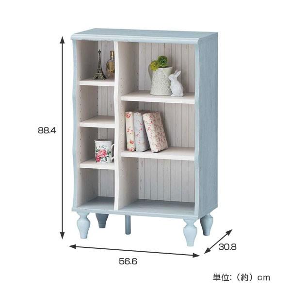 本棚 フリーラック アンティーク調 ろくろ脚 フレンチシャビー 幅約