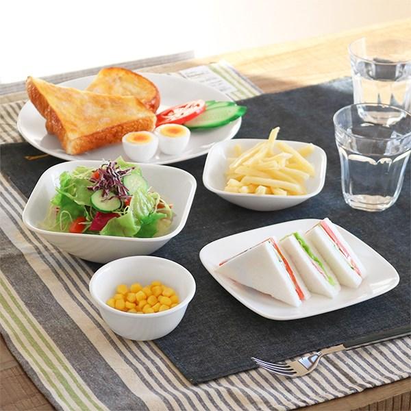 コレール　スクエアボウル　スクエアプレート　セット　コレール　食器　お皿　ボウル パール金属 ボウル 17cm コレール CORELLE スクエア 白 食器 皿 角皿