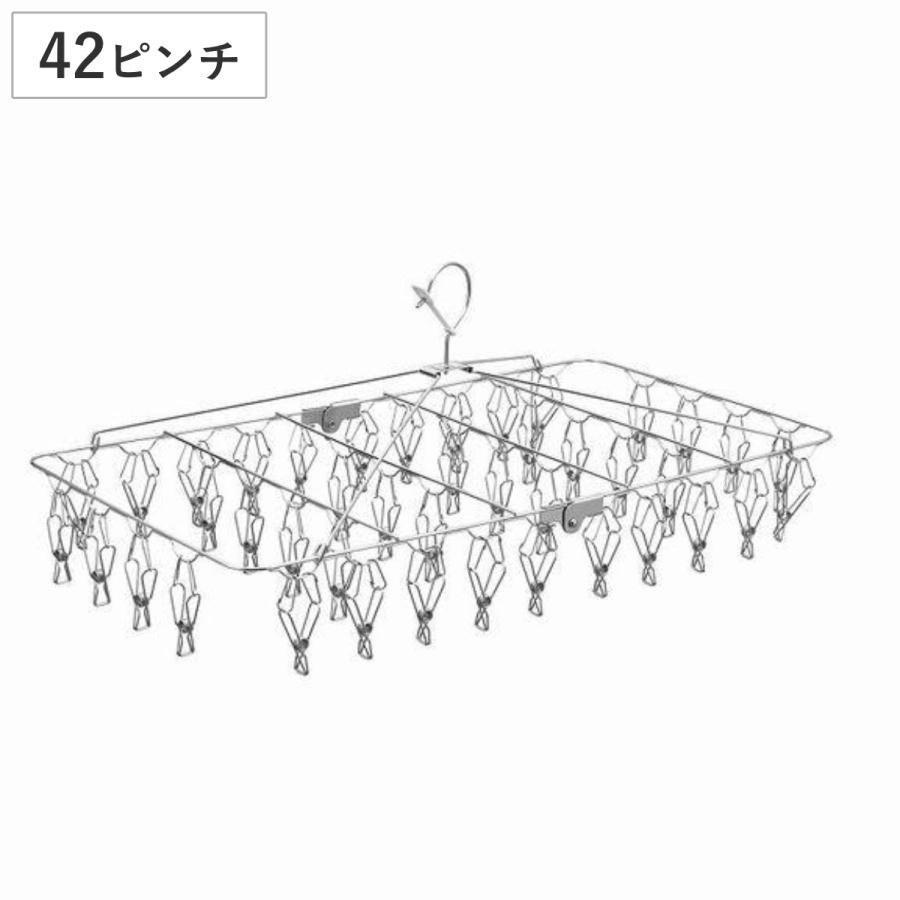 LEC 洗濯ハンガー ステンレスハンガー オールステン角ハンガー42