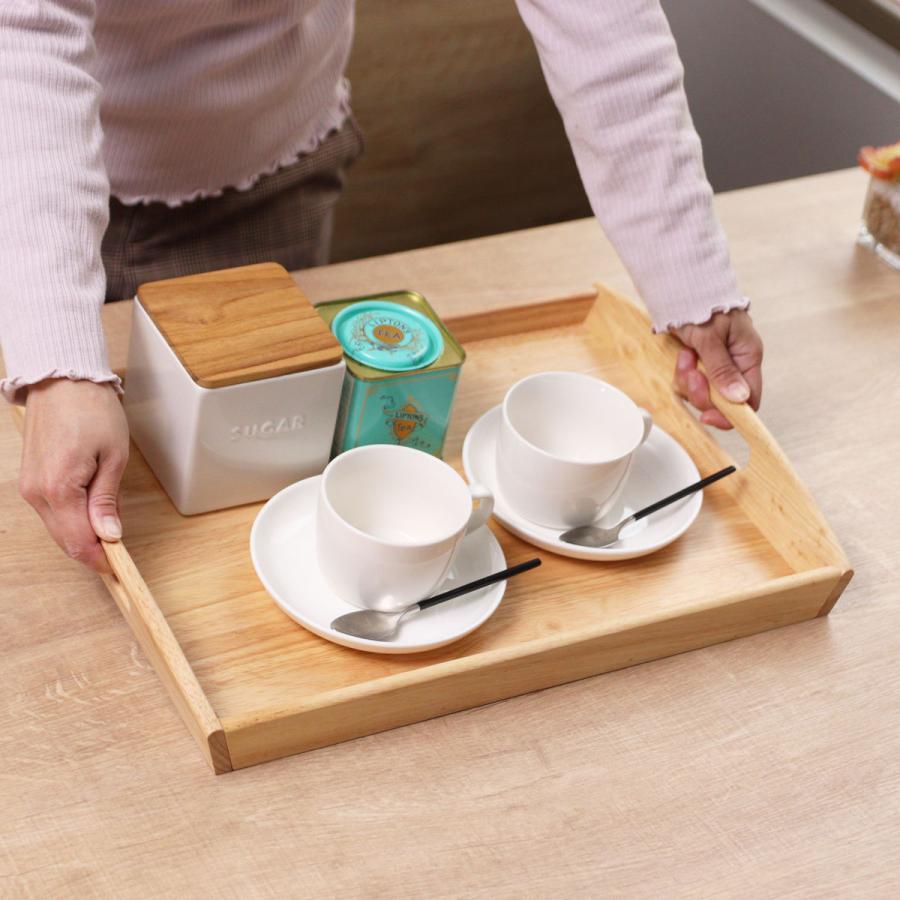 パール金属 お盆 トレー 角型 大 木製 （ 木製トレー トレイ キッチン