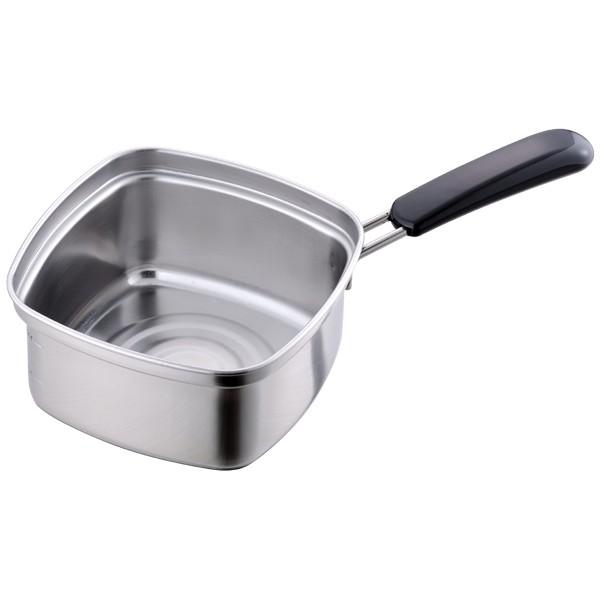 下村企販 角型片手鍋 15cm IH対応 深型 四角いラーメン鍋 日本製