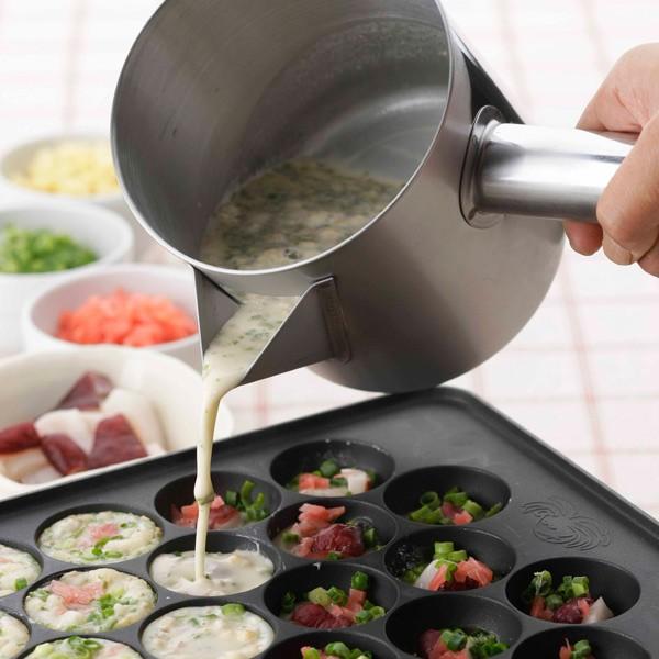 ステンレス キッチンポット 角 粉つぎ たこ焼き 業務用 調理器具 粉物 ケース 粉つぎ たっぷり入る粉つぎ 1.1L ステンレス製 （ たこ焼き お好み焼き