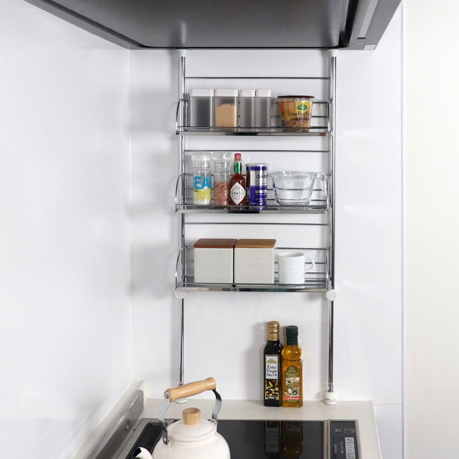 台所周りもスッキリ収納♪キッチン収納棚♪4段 マホガニーカラー スパイスラック ☆再販×3☆台所周りもスッキリ収納♪キッチン収納棚♪4段