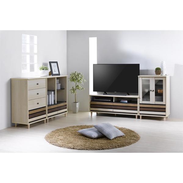 引き出し付き 飾り棚 キャビネット オープンラック 収納棚 オシャレ 北欧風 オープンラック 本棚 引出し付 北欧風 モダンデザイン オルネ 幅79cm