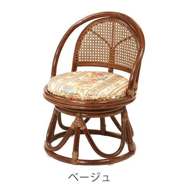 椅子、スツール、座椅子 【レトロ】ラタン 回転座椅子 リクライニング