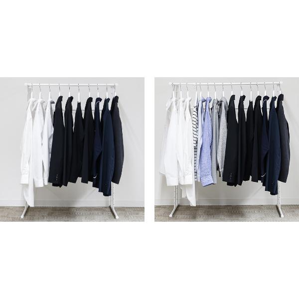 【美品】伸縮式 ハンガーラック 押入れ収納 パイプハンガー スチール ハンガーラック 押入れ クローゼット 伸縮タイプ 収納 （ 衣類収納