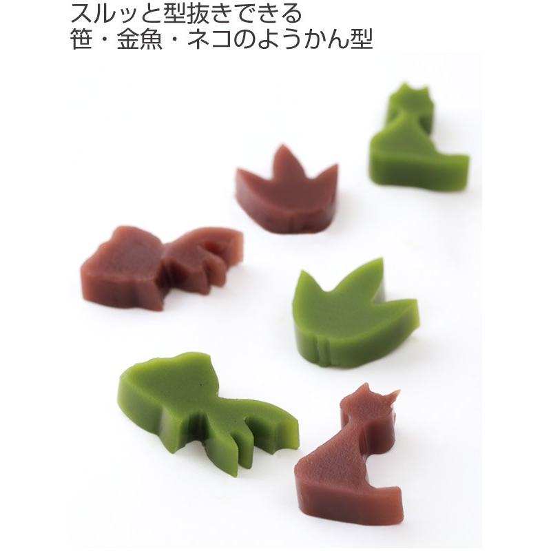 押し出しようかん型 和菓子 笹 金魚 ねこ 3種 （ ようかん型 道具