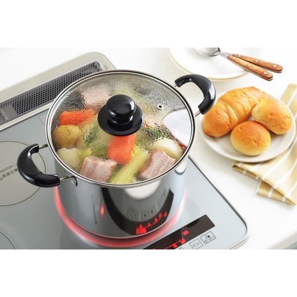 パスタ鍋 クックルック パスタポット22cm ガラス蓋付き ステンレス製