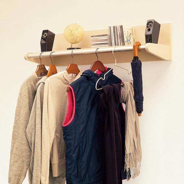 壁付け ハンガーラック 天井 ラック 幅cm シェルフ 衣類 収納 棚 洋服掛け 収納ラック お弁当グッズのカラフルボックス 通販 Yahoo ショッピング