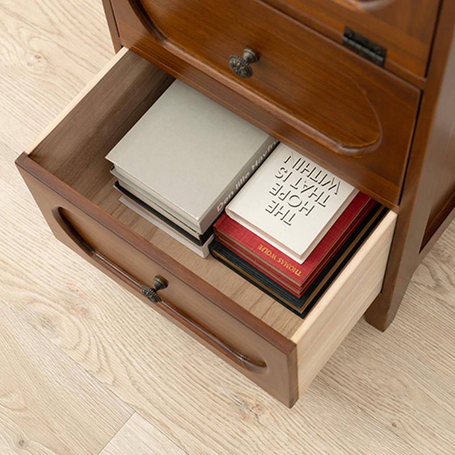 ヴィンテージ　チェスト HAGiHARA（萩原） チェスト 3段 ガラス開き戸付 桐製 ビンテージ調 幅