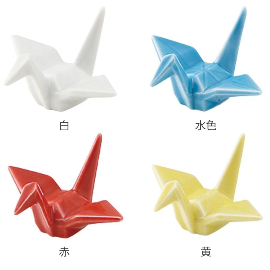 パコ 白い鶴の模様の扇形皿 3枚 鶴皿　鶴型　箸置き各3点セット　お正月 274657set.jpg