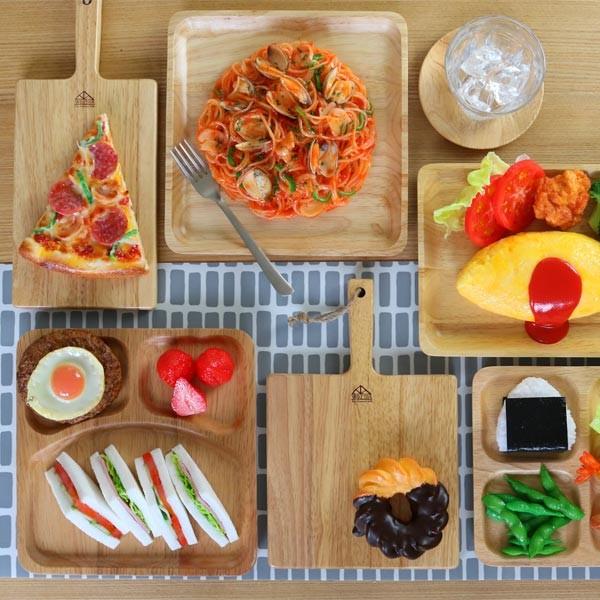 ランチプレート スクエア 木製食器 ラバーウッド warms （ 木 食器