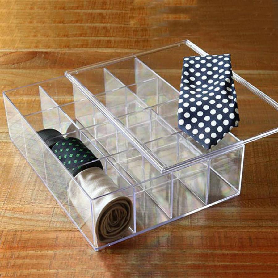 クリアケース ふた付き 16分割 4個セット 透明 プラスチック 収納 