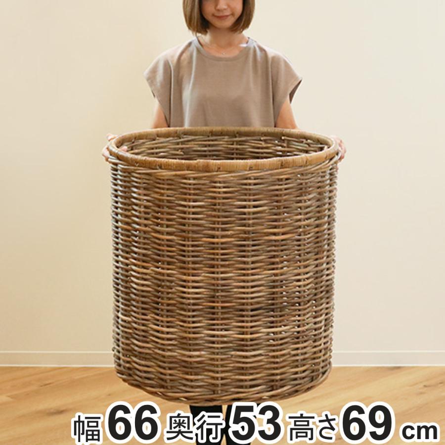 アンティーク　ナチュラル　大きなバスケット　籘かご アンティーク 大正バスケット ラタン製蓋付き小型バスケット