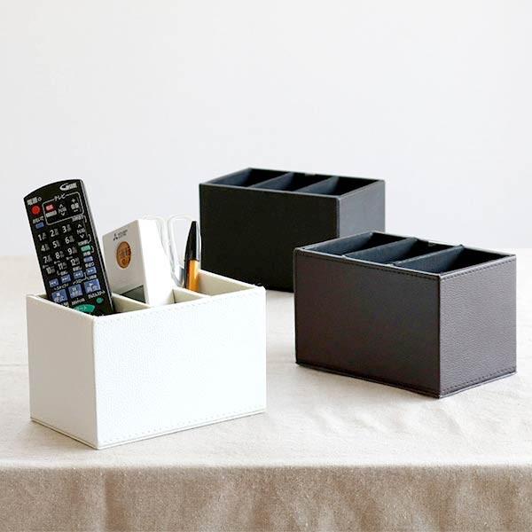 リモコンスタンド リモコンラック＆ペン立て 合皮 幅16×奥行10×高さ