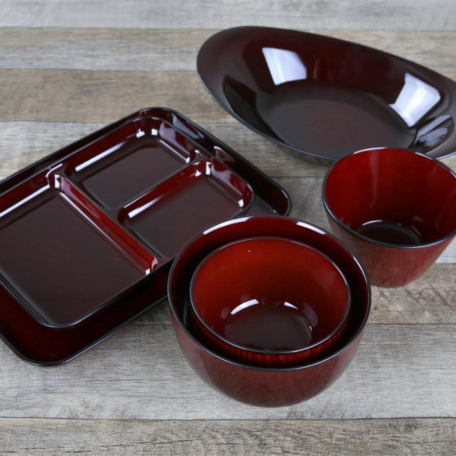 宮本産業 プレート レクタングル 21cm クリーンコート レッド 赤溜