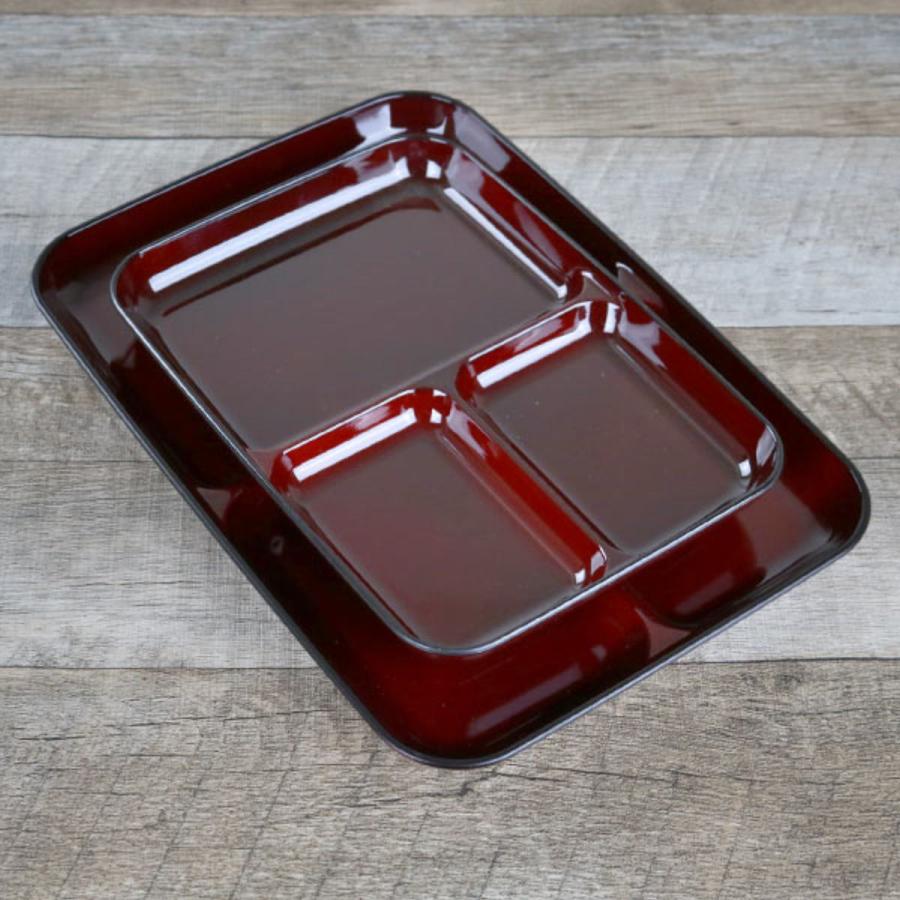 プレート レクタングル 26.5cm クリーンコート レッド 赤溜 プラスチック （ 食洗機対応 電子レンジ対応 仕切り皿 大皿 お皿 ）｜colorfulbox｜05