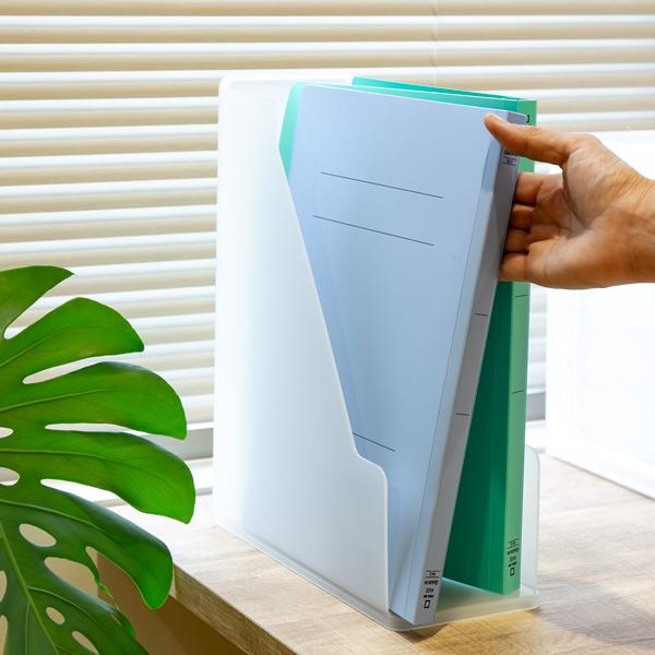 SANKA ファイルスタンド A4 書類収納 半透明 squ＋ ナチュラ