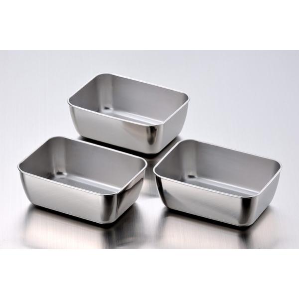 ステンレス製　角バット３個セット 角バット スタッキングミニ角バット 3個組 ステンレス製 日本製