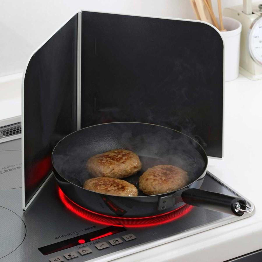 油はねガード【新品未開封品】 下村企販 レンジガード サッとその場で油はねガード L字型 （ 日本製