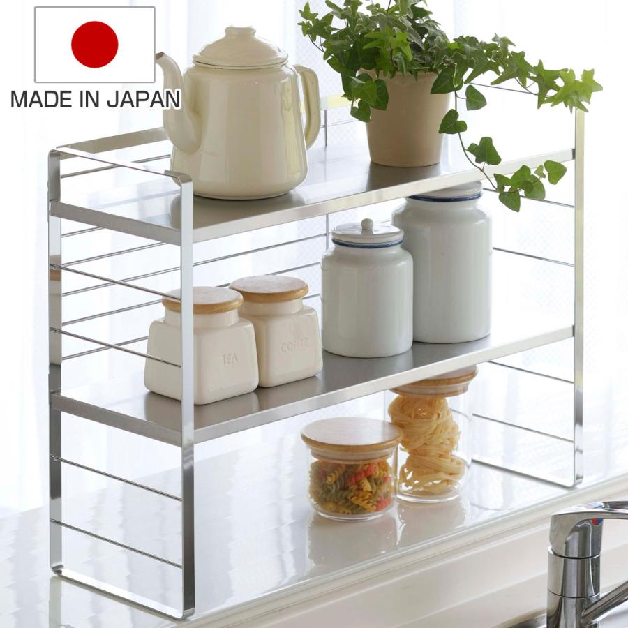 下村企販 キッチンラック ステンレス棚の出窓シェルフ 幅58cm 日本製