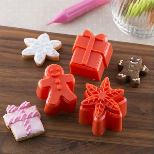 クッキー型　抜き型　日本製　ジンジャーブレッドマン　ギフトボックス　雪　スチロール樹脂 （ 型抜き クッキー クッキー抜型 お菓子作り ）