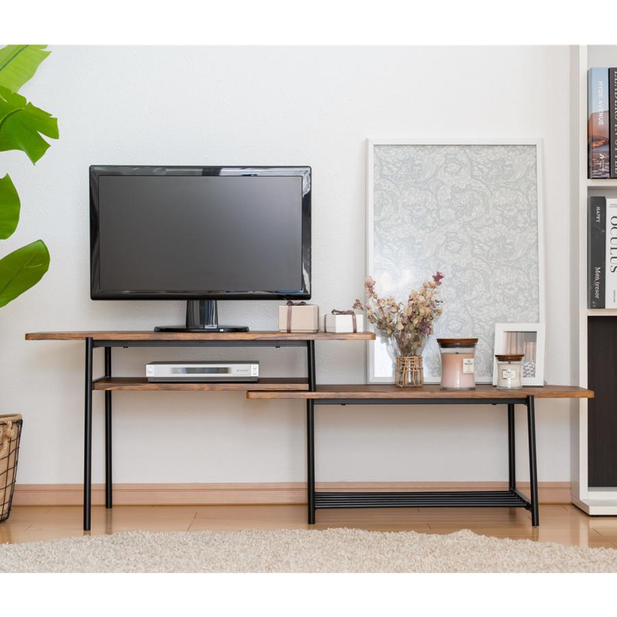 伸縮テレビ台 19〜30V型対応 ブルックリンスタイル スチール 幅80
