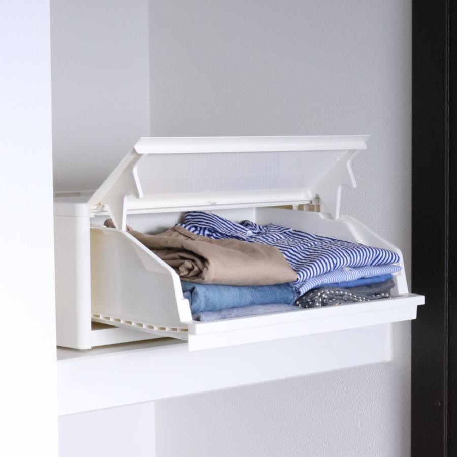 JEJアステージ 収納ケース 1段 前開き 引き出し 白 完成品 日本製