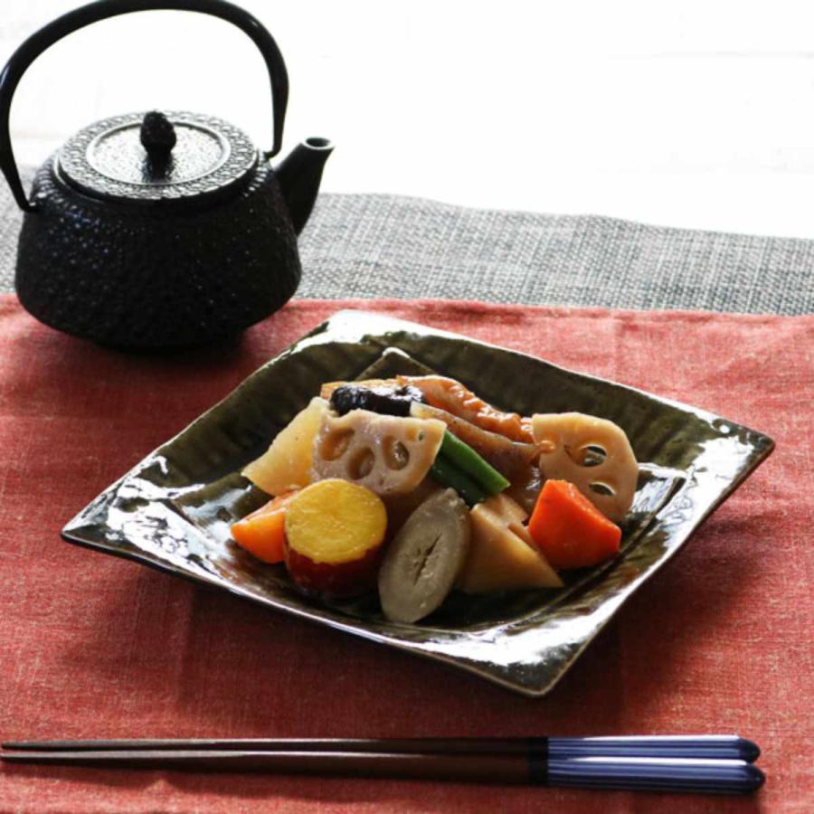 美濃焼　角皿　隅切角皿　隅切呉須　瓦皿　和風変形皿　正方形　和食器 美濃焼 角皿 隅切角皿 隅切呉須 瓦皿 和風変形皿