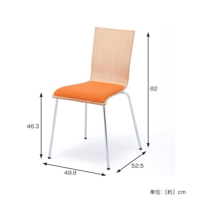 （法人限定） オフィスチェア　プライウッドチェア　4脚セット　パッド付　シンプル　チェア　イス　オフィス用 （ オフィス スタッキング )_2