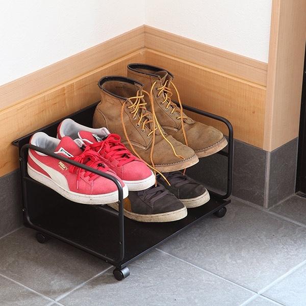 少しのスペースも有効活用 キャスター付きシューズボックス下収納 少しのスペースも有効活用 キャスター付きシューズボックス下収納 靴箱