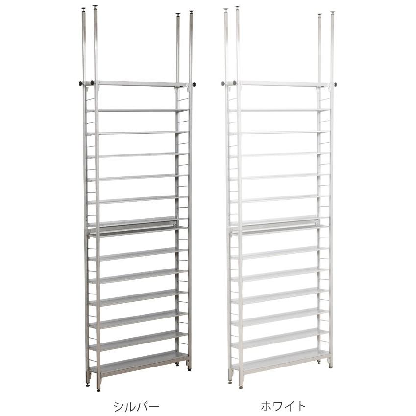 突っ張り CDラック DVD収納 スチール製 幅80.5cm （ つっぱり 棚