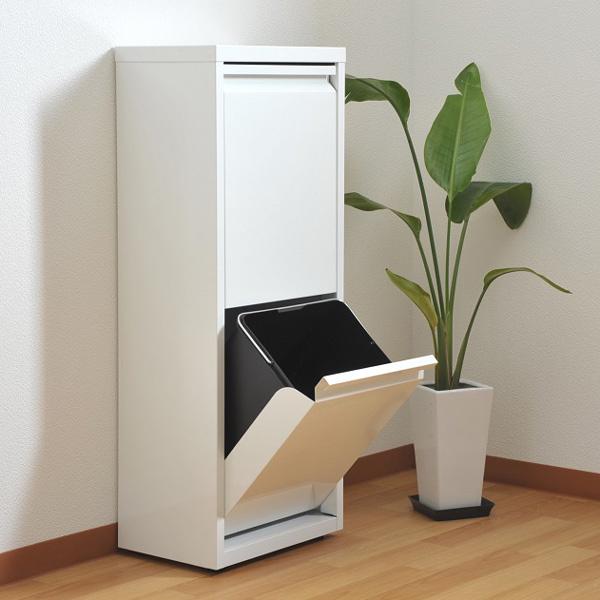 ゴミ箱 約 38L 2段 2分別 スチール製 幅34.5cm （ ごみ箱 38