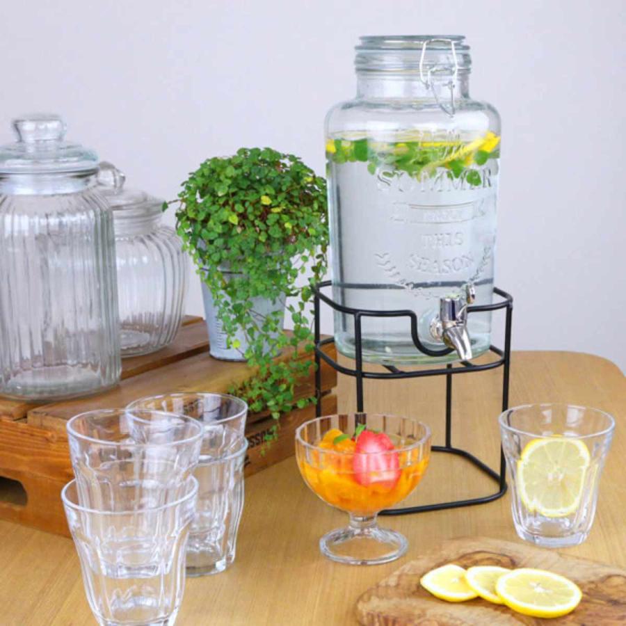 スタンド付きガラス製ドリンクジャグ/蛇口/ドリンクサーバー 送料無料 ガラス製 ジャグ ドリンクサーバー 蛇口付き 透明 3L