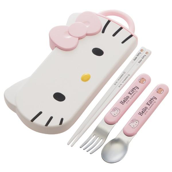キティ　デザートグラス　ガラスボウル　皿　食器　蝶　クローバー　箸スプーン付き sanrio（サンリオ） トリオセット 箸・フォーク・スプーン ハロー