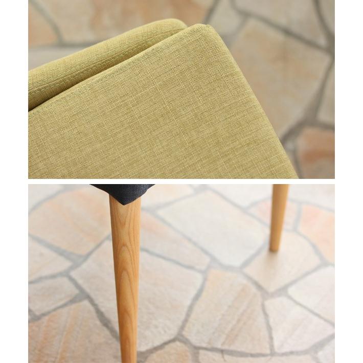 ダイニングチェア 2脚セット 椅子 天然木 クッション付 座面高44cm