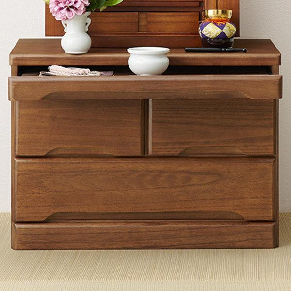 HAGiHARA 仏壇チェスト 2段 桐製 スライドテーブル付 幅60cm 完成品