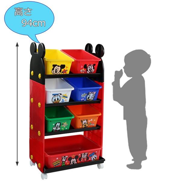 ミッキー収納棚✨ Disney（ディズニー） おもちゃ 収納ラック 4段 ミッキーマウス トール