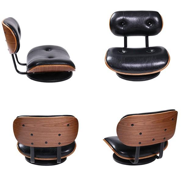 座椅子 回転式 幅51cm ローラウンドチェア レザー調 （ フロア