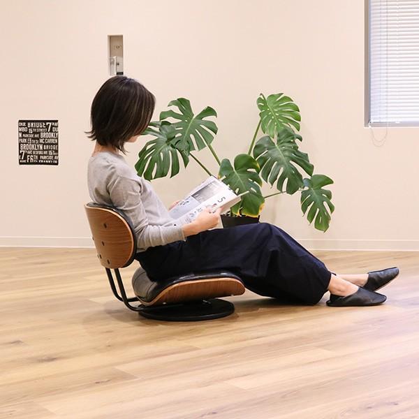 座椅子 回転式 幅51cm ローラウンドチェア レザー調 （ フロア