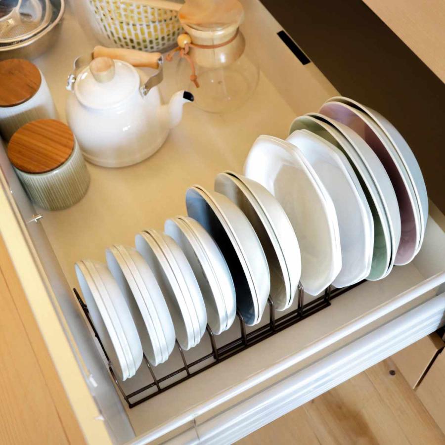 ディッシュスタンド 伸縮お皿収納ラック （ 伸縮 ディッシュラック お