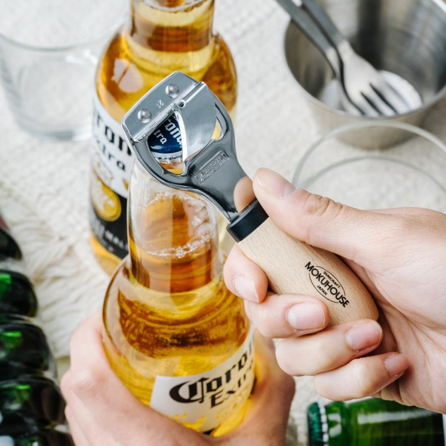 サンクラフト 缶切り 栓抜き モクハウス ステンレス製 木製 日本製