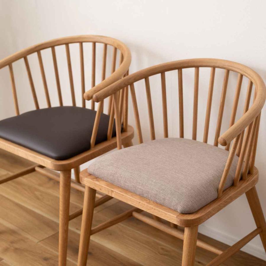 ダイニングチェア 椅子 天然木 ソフトレザー ファブリック 座面高47cm