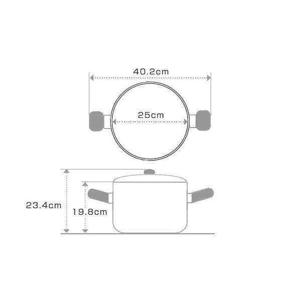 両手鍋 25cm IH対応 スピーネ 両手特深型鍋 UMIC ユミック 日本製 （ ガス火対応 深型両手鍋 調理器具 ）の画像