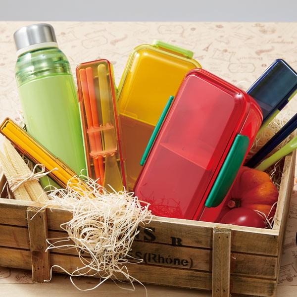 お弁当箱 タイトランチボックス マルシェ 保冷剤付き 箸付き 2段 600ml